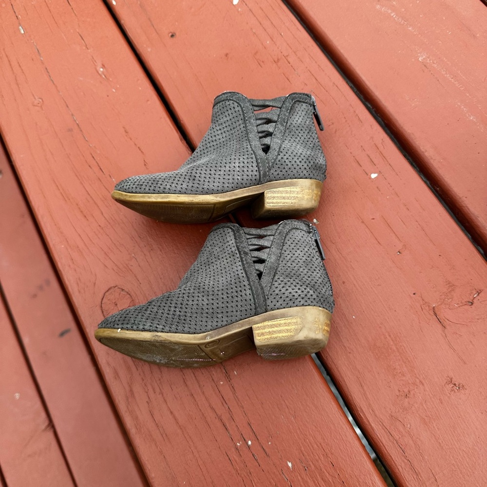 Scout Gray and Tan Desert Boots with Perforated Upper